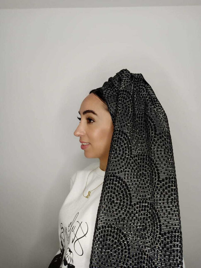 ברוקד משולב -שחור-לבן-עיגולים