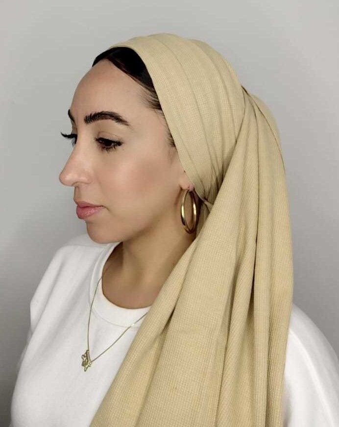 מטפחת וופל מוקה עדין